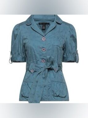 Marc by Marc Jacobs Short Sleeve Floral Belted Cotton Jacket